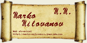Marko Milovanov vizit kartica